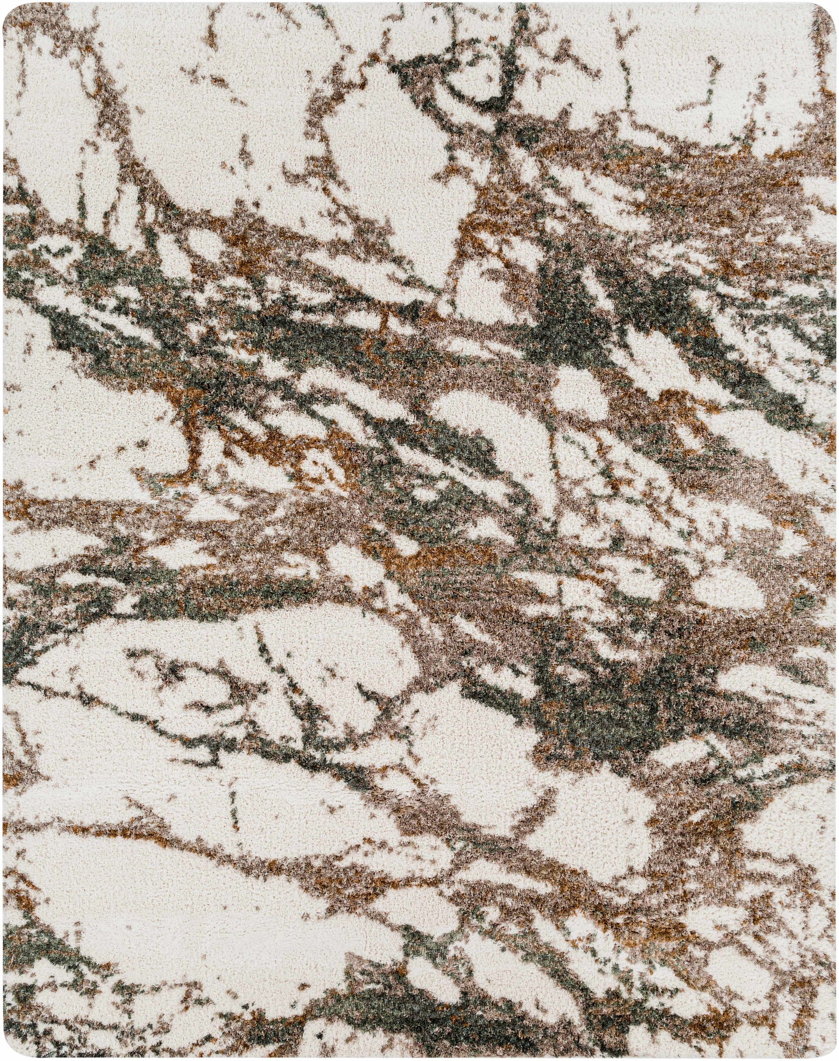 Ngunnawal Cream/Brown Marble Plush Rug - Ornate Home