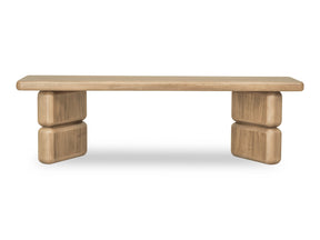 Nia Acacia Wood Dining Bench in Lioness - Ornate Home