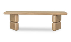 Nia Acacia Wood Dining Bench in Lioness - Ornate Home