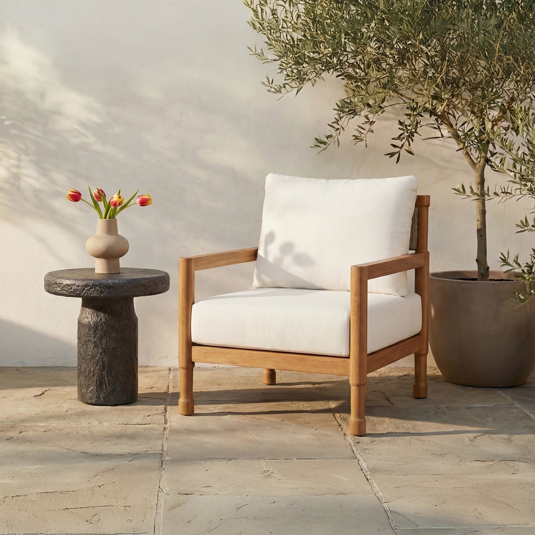 Nia Charcoal Outdoor Side Table - Ornate Home