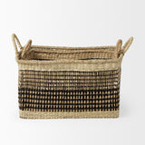 Nia Light Brown Seagrass Rectangular Basket with Handles (Set of 2) - Ornate Home