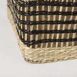 Nia Light Brown Seagrass Rectangular Basket with Handles (Set of 2) - Ornate Home