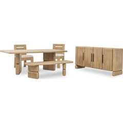 Nia Rectangular Acacia Wood Dining Table in Lioness - Ornate Home