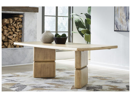 Nia Rectangular Acacia Wood Dining Table in Lioness - Ornate Home