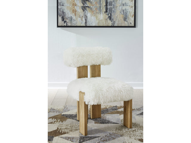Nia Sheepskin/Lioness Dining Accent Chair - Ornate Home