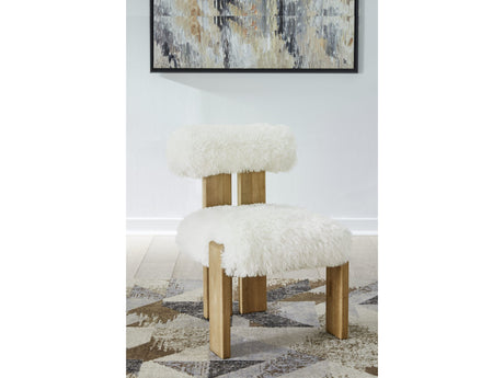 Nia Sheepskin/Lioness Dining Accent Chair (Set of 2) - Ornate Home