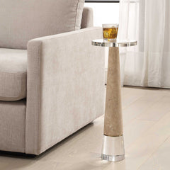 Niari Brown Travertine Drink Table - Ornate Home