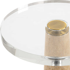 Niari Brown Travertine Drink Table - Ornate Home