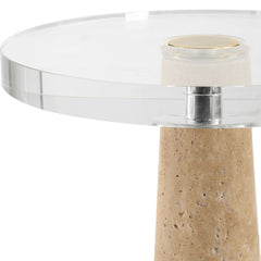 Niari Brown Travertine Drink Table - Ornate Home