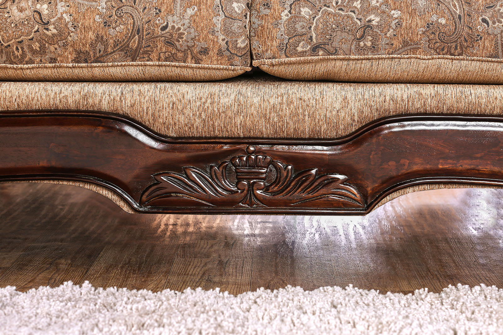 Nicanor Tan/Gold Loveseat - Ornate Home