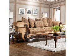 Nicanor Tan/Gold Sofa & Loveseat - Ornate Home