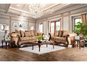 Nicanor Tan/Gold Sofa & Loveseat - Ornate Home