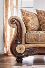 Nicanor Tan/Gold Sofa - Ornate Home