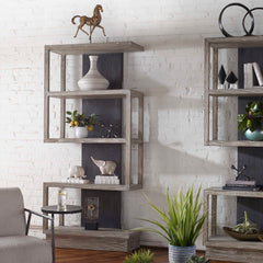 Nicasia Gray/Woodtone Modern Etagere - Ornate Home