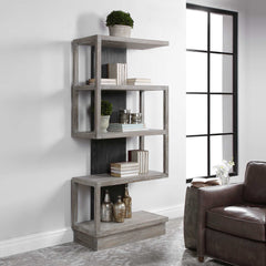 Nicasia Gray/Woodtone Modern Etagere - Ornate Home