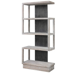 Nicasia Gray/Woodtone Modern Etagere - Ornate Home