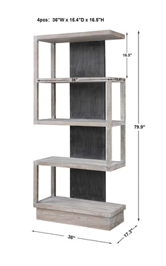 Nicasia Gray/Woodtone Modern Etagere - Ornate Home