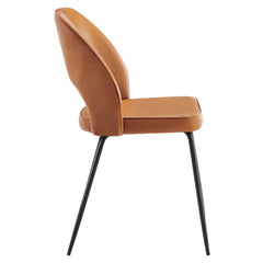 Nico Black/Tan Vegan Leather Dining Chair (Set of 2) - Ornate Home