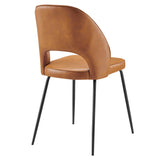 Nico Black/Tan Vegan Leather Dining Chair (Set of 2) - Ornate Home