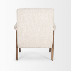 Nico Oatmeal/Brown Upholstered Wood Accent Chair