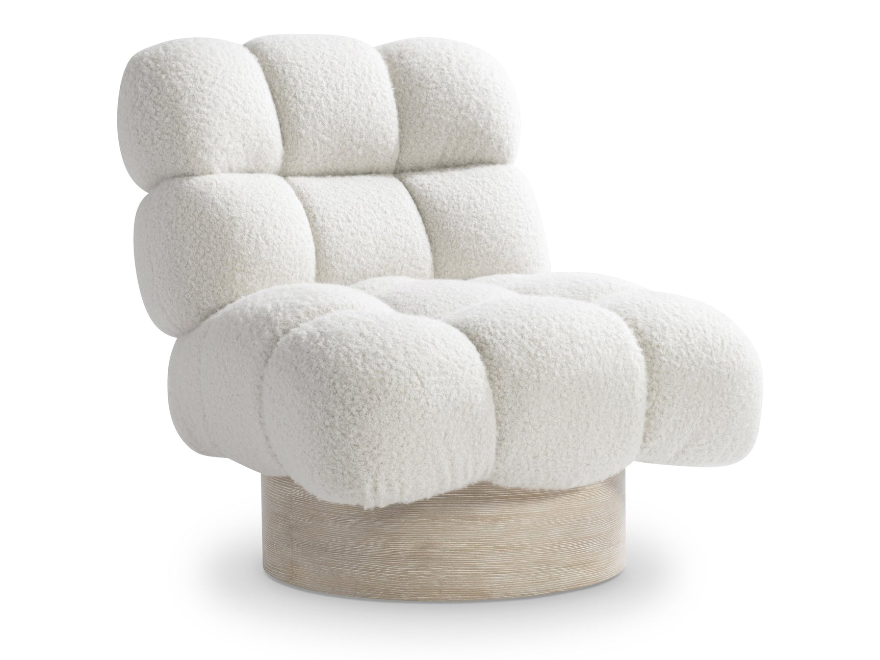 Nico Roz Cerused/White/Cream Fabric Swivel Chair - Ornate Home