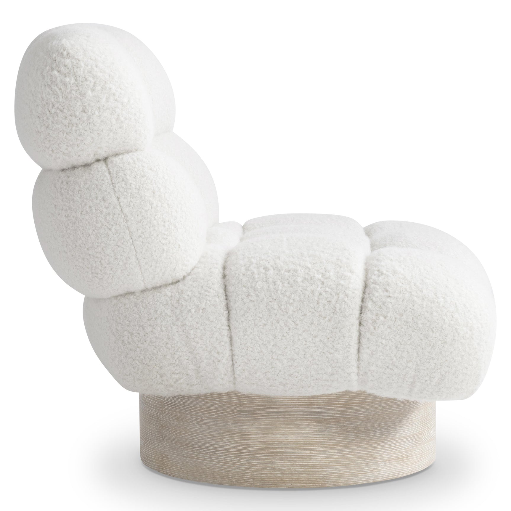 Nico Roz Cerused/White/Cream Fabric Swivel Chair - Ornate Home