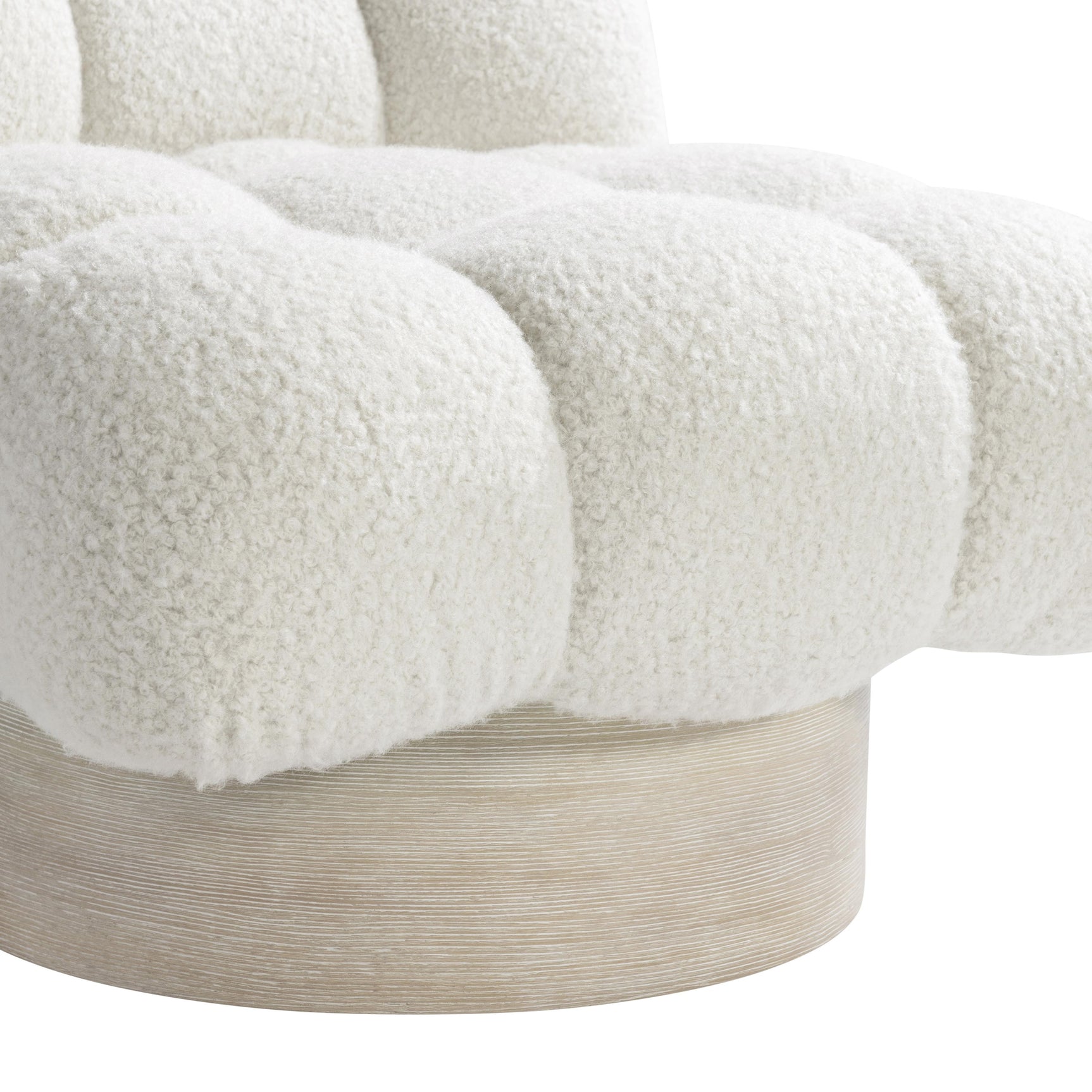 Nico Roz Cerused/White/Cream Fabric Swivel Chair - Ornate Home