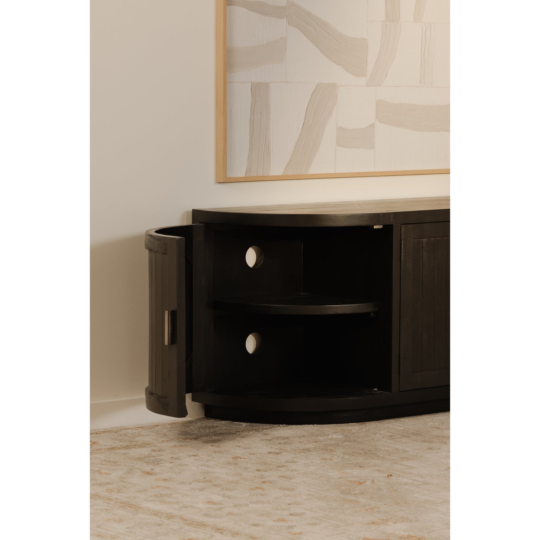 Nicola Black Media Cabinet - Ornate Home