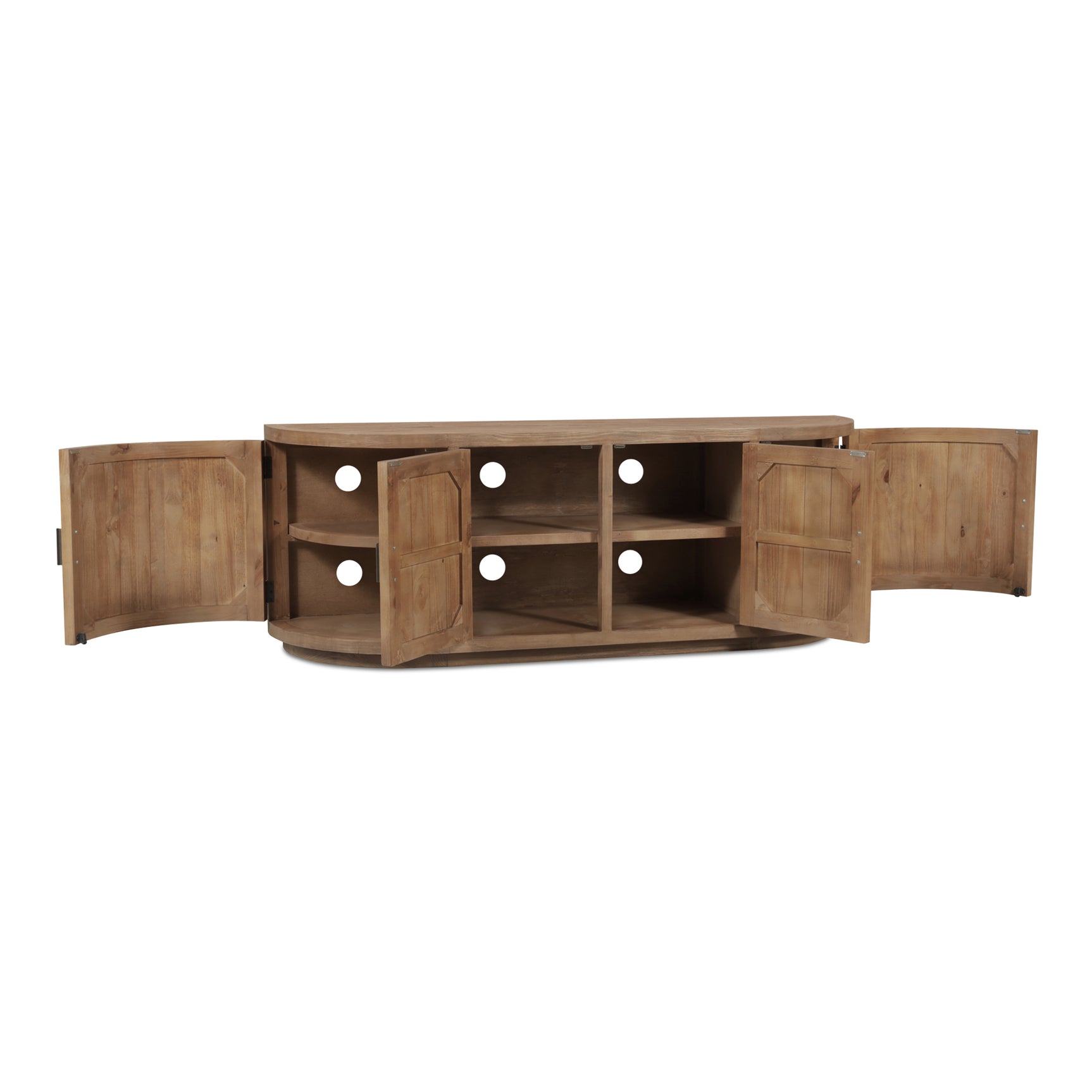 Nicola Natural Media Cabinet - Ornate Home
