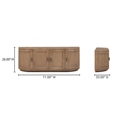 Nicola Natural Media Cabinet - Ornate Home