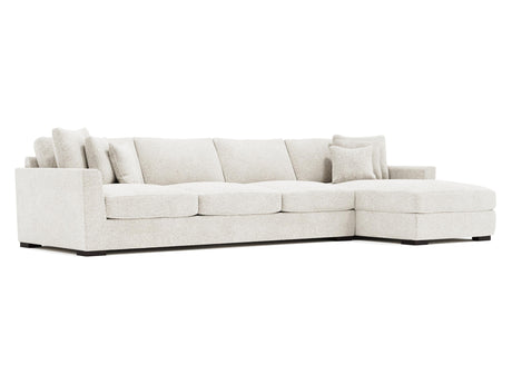 Nicolette White/Cream Fabric Chaise Sectional - Ornate Home