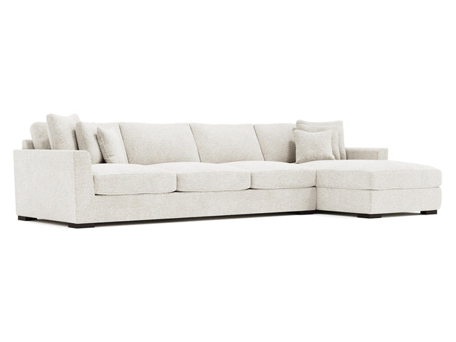 Nicolette White/Cream Fabric Chaise Sectional - Ornate Home