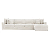 Nicolette White/Cream Fabric Chaise Sectional - Ornate Home