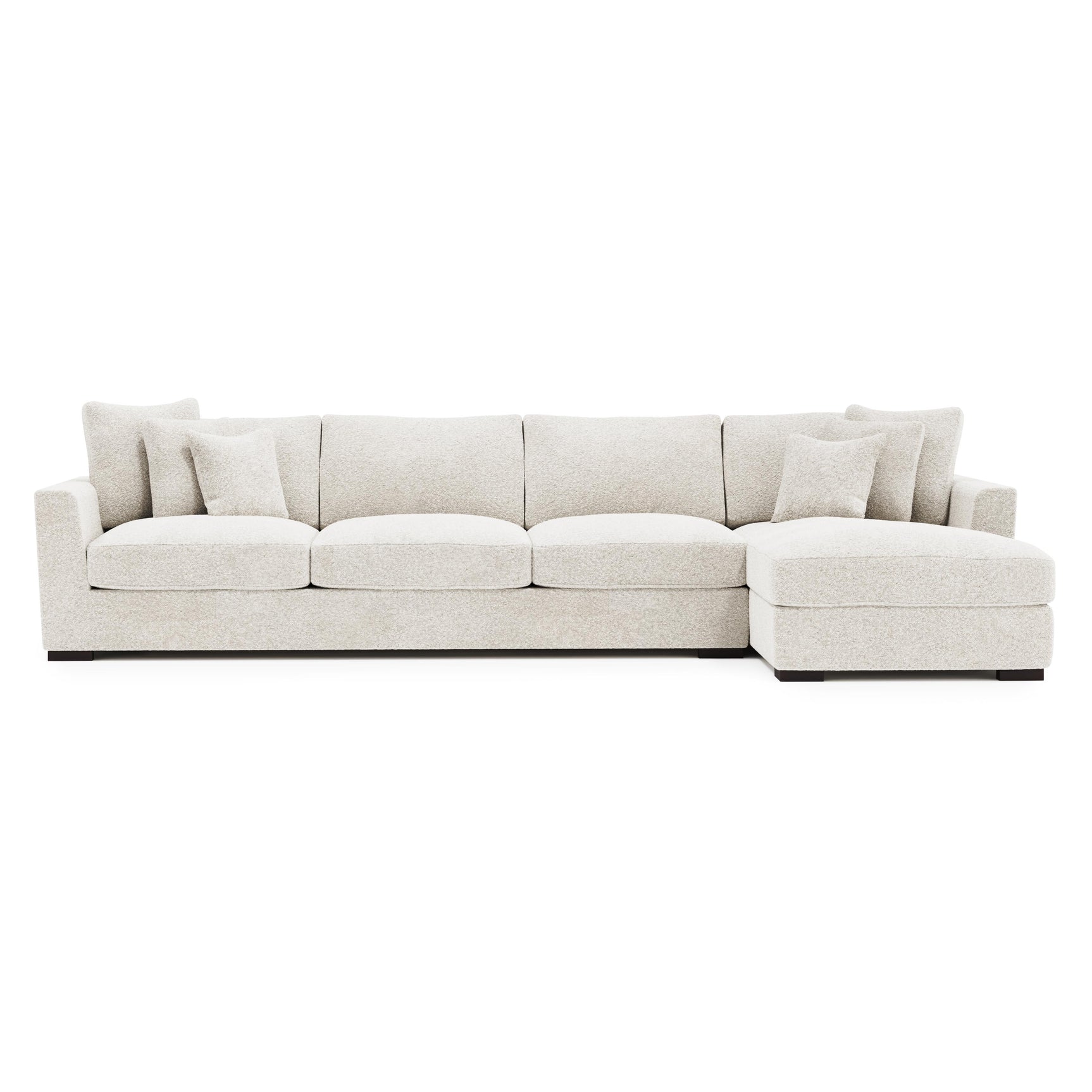 Nicolette White/Cream Fabric Chaise Sectional - Ornate Home