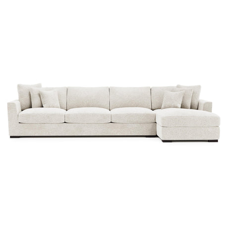 Nicolette White/Cream Fabric Chaise Sectional - Ornate Home