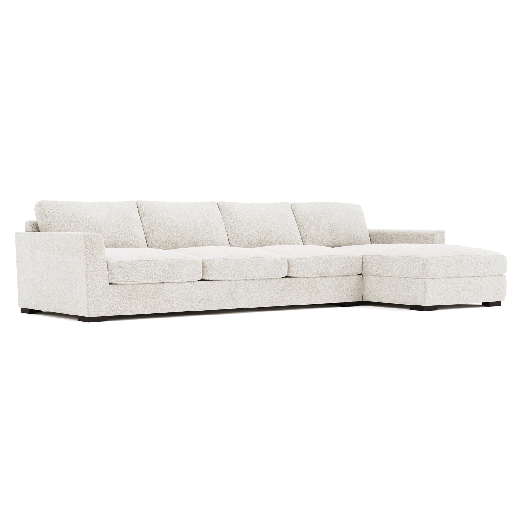 Nicolette White/Cream Fabric Chaise Sectional - Ornate Home