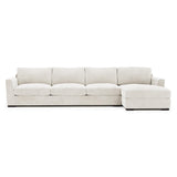 Nicolette White/Cream Fabric Chaise Sectional - Ornate Home