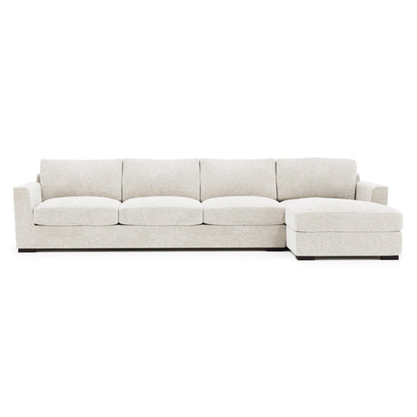 Nicolette White/Cream Fabric Chaise Sectional - Ornate Home