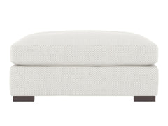Nicolette White/Cream Fabric Ottoman - Ornate Home