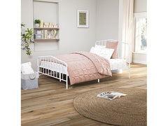 Nicoli White Full Metal Bed - Ornate Home