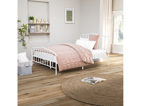 Nicoli White Full Metal Bed - Ornate Home