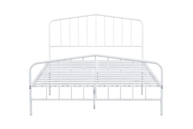 Nicoli White Full Metal Bed - Ornate Home