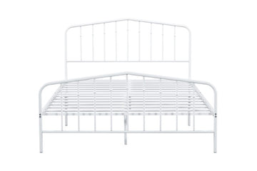 Nicoli White Full Metal Bed - Ornate Home