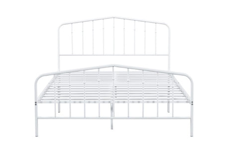 Nicoli White Full Metal Bed - Ornate Home