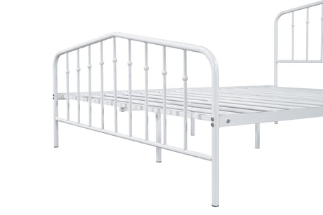 Nicoli White Full Metal Bed - Ornate Home