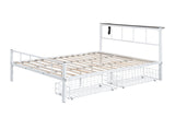 Nicoli White Queen Metal Bed - Ornate Home