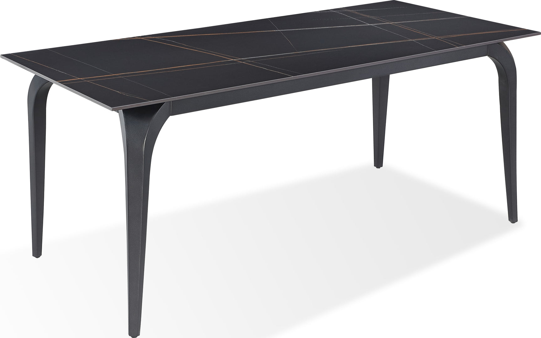 Nicoya Black Stone Top Rectangular Dining Table - Ornate Home