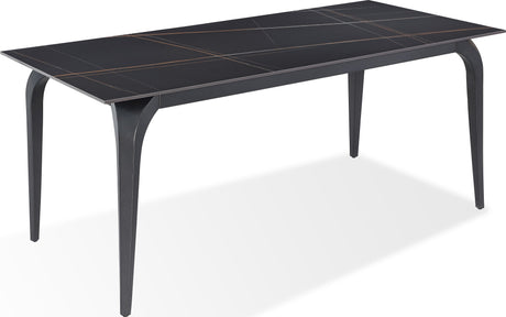Nicoya Black Stone Top Rectangular Dining Table - Ornate Home