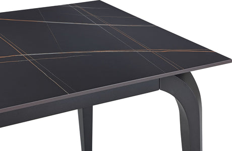 Nicoya Black Stone Top Rectangular Dining Table - Ornate Home