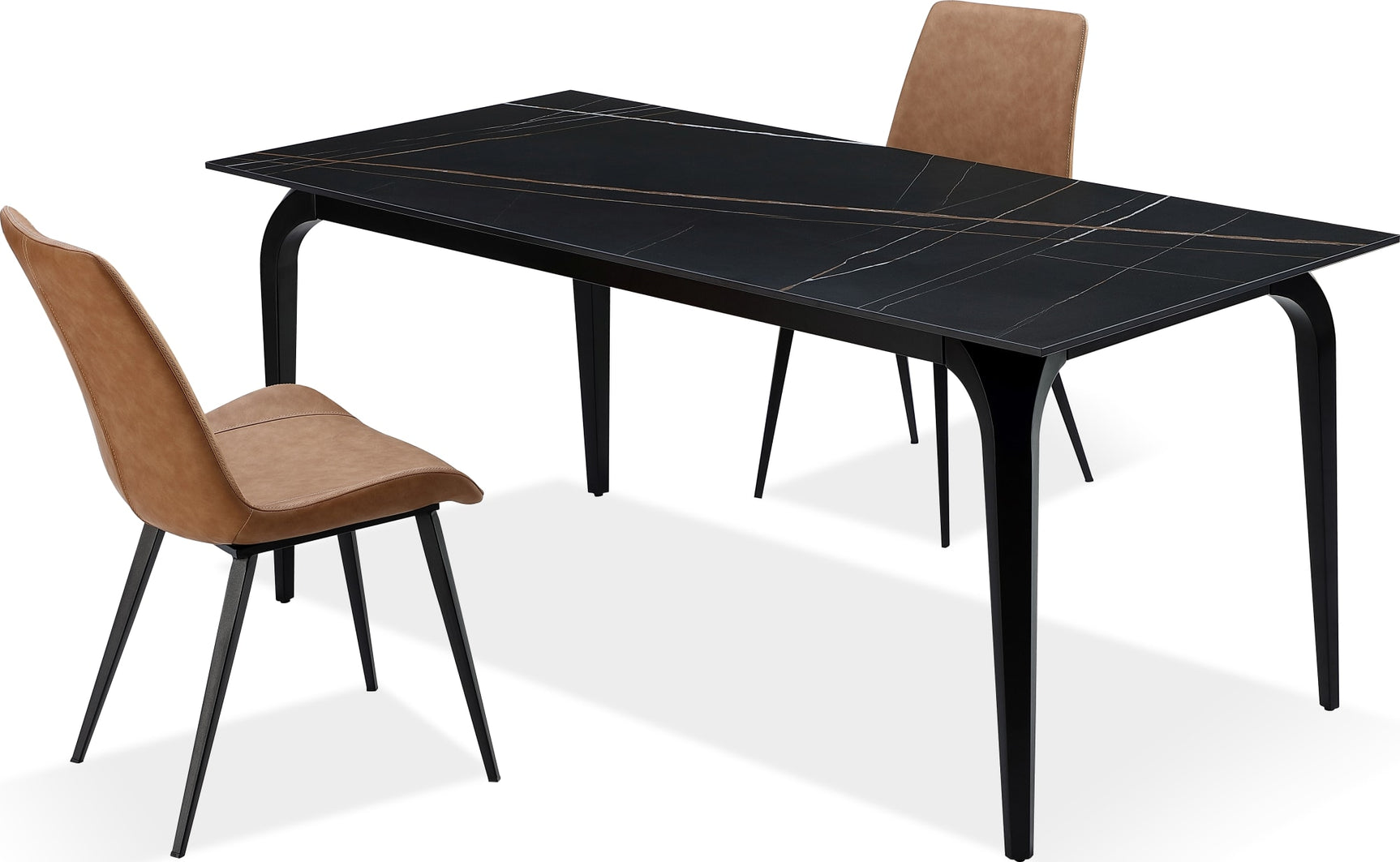 Nicoya Black Stone Top Rectangular Dining Table - Ornate Home